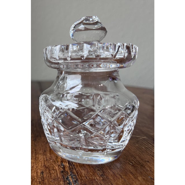 Waterford Crystal Late 20th Century Waterford Crystal Small Jam Jar, Jelly Jar, Honey Pot or Condiment Jar With a Lid For Sale - Image 4 of 10