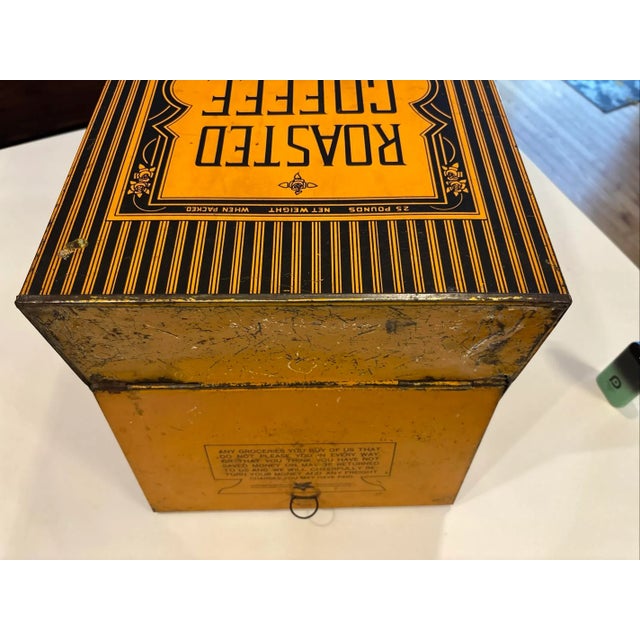 Early 20th Century Roasted Coffee 25 Lb Tin Sears Roebuck & Co. Chicago Store Coffee Display For Sale - Image 10 of 12