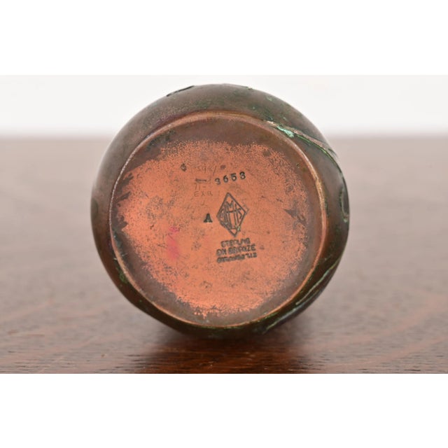 Heintz Arts & Crafts Sterling Silver on Bronze Petite Vase For Sale - Image 9 of 11