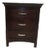 1980s Traditional Brown Wood Nightstand 3 Drawer For Sale