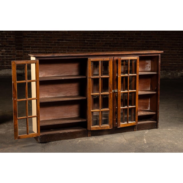 Early 20th Century Early 20th Century Mission-Style Display Case With Glass Doors For Sale - Image 5 of 13