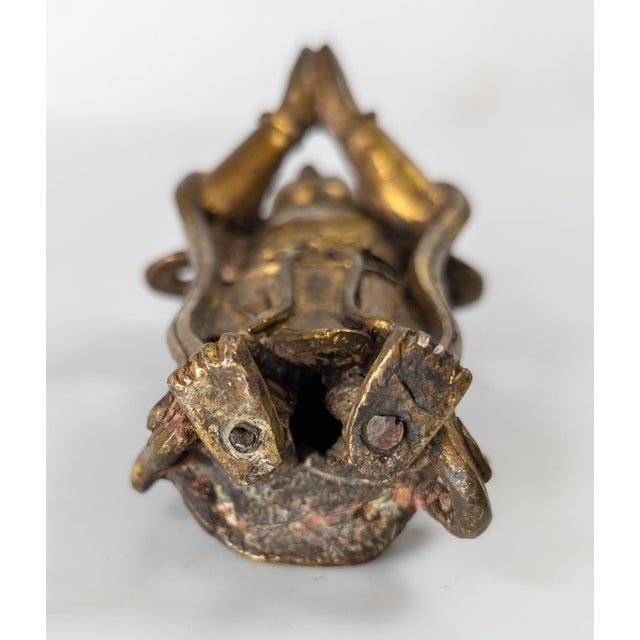 17th Century or Earlier Ming Gilt Bronze Figure of Boy Attendant For Sale - Image 12 of 13