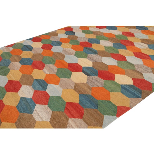 21st Century Modern Kilim Wool Rug For Sale - Image 10 of 13