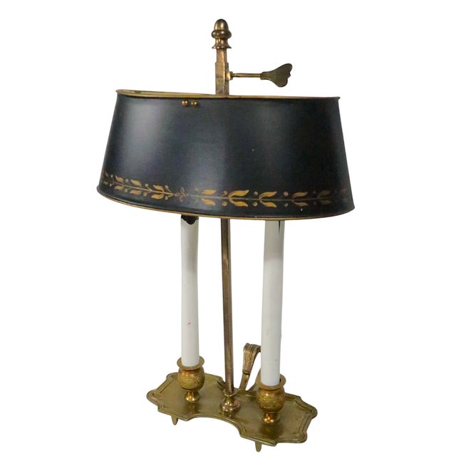 Diminutive Two Light Bouilotte Lamp Made in Italy C 1920/60's For Sale - Image 4 of 8