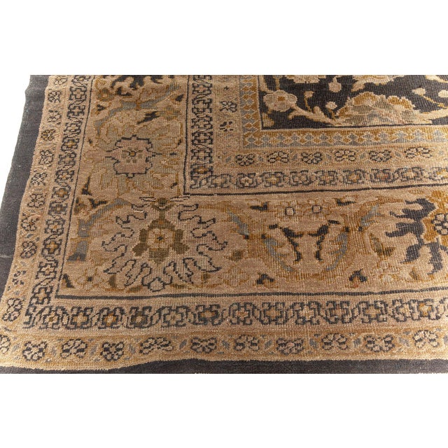 1920s Persian Sultanabad Botanic Handmade Wool Rug For Sale - Image 4 of 9