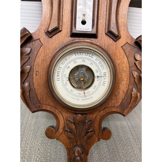 Black Forest Wall Clock With Barometer & Thermometer For Sale - Image 9 of 12