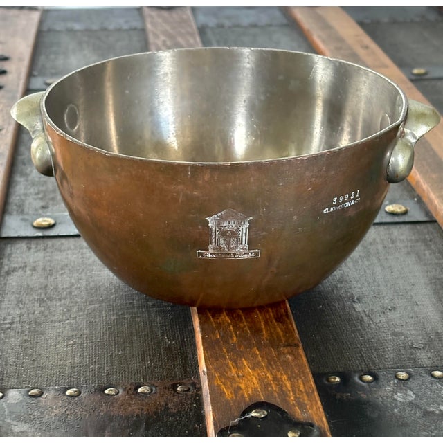 1930s Vintage Copper Pot Grosvenor House Hotel Tureen Elkington England Serving Bowl For Sale - Image 5 of 10
