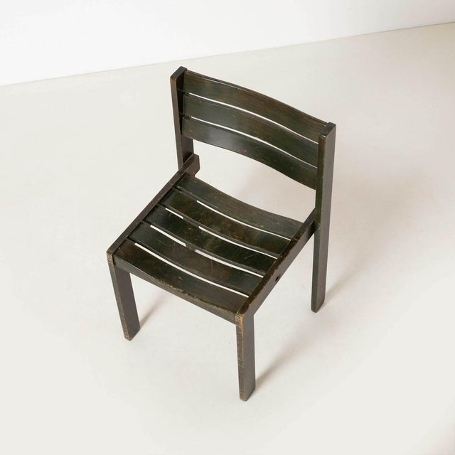 Stackable Dining Chair in Green Stained Wood from Wilkhahn, Germany, 1970s For Sale - Image 9 of 11