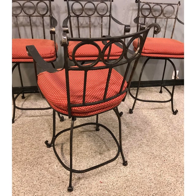 Vintage Wrought Iron Bar Stools Set of 4 Chairish