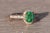 Metal The 32nd Avenue: Natural Emerald and Diamond Halo Ring in White and Yellow Gold For Sale - Image 7 of 10