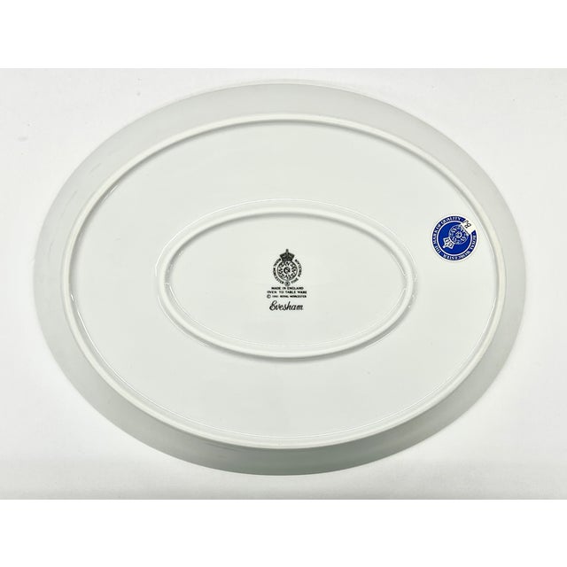 French Country Vintage New Old Stock New in Box Royal Worcester Oven to Tableware Evesham Gold Steak Plate - Signed For Sale - Image 3 of 8