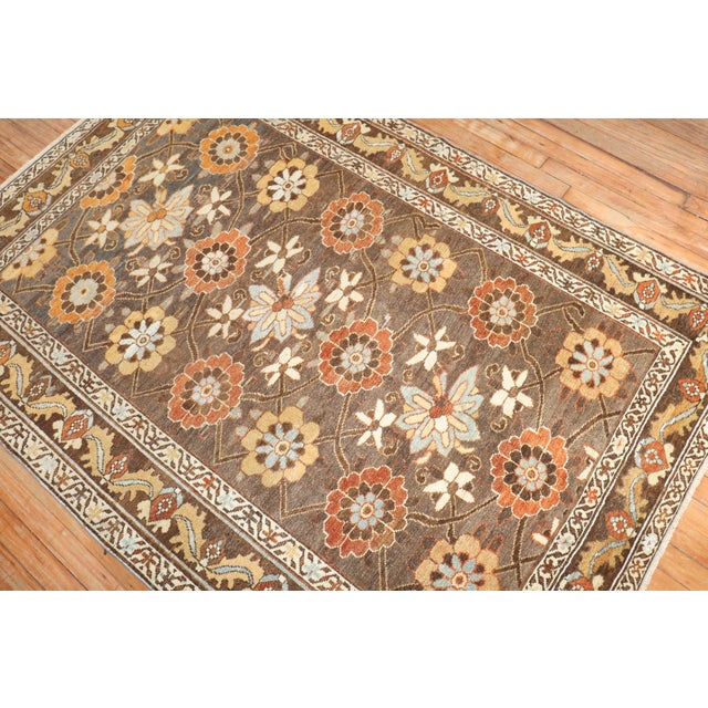Textile Early 20th Century Brown Persian Veramin Rug For Sale - Image 7 of 10