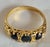 Vintage 18ct Yellow Gold Sapphire and Diamond Three-Stone Ring, 1976 For Sale - Image 6 of 10