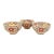 Set of 3 Bat Trang Vietnamese Ceramic Multipurpose Bowls Hand Painted in Red Yellow and Blue Floral Motifs For Sale
