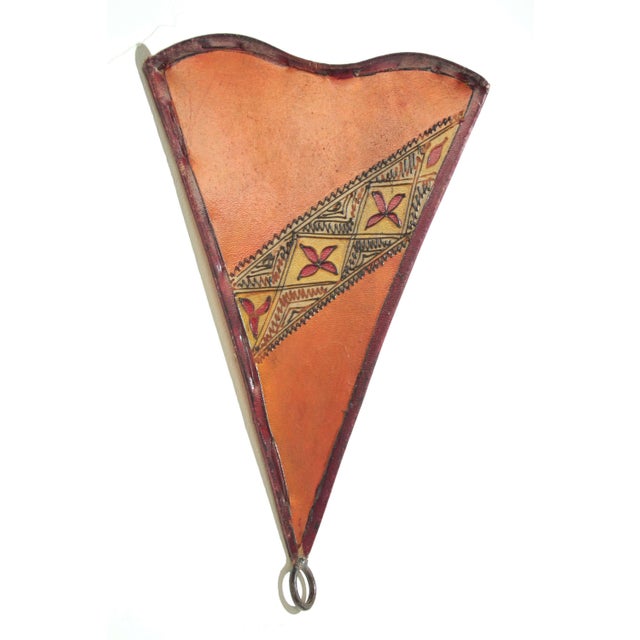 Vintage Parchment Tribal Art Wall Sconce North African For Sale - Image 9 of 12
