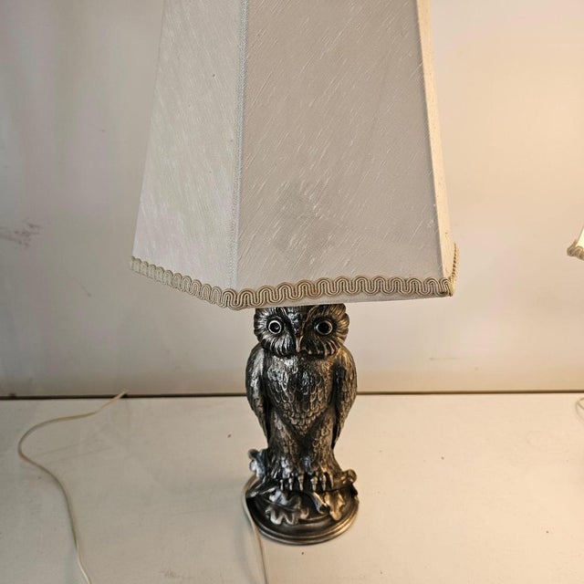 Owl Table Lamps attributed to Loevsky & Loevsky, 1965, Set of 2 For Sale - Image 4 of 9