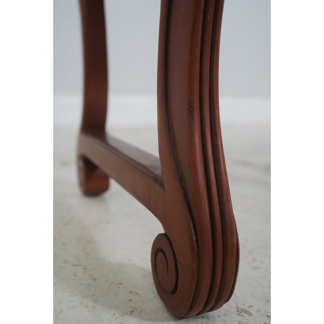 Wood English Regency Six-Leg Mahogany Upholstered Window Bench For Sale - Image 7 of 12