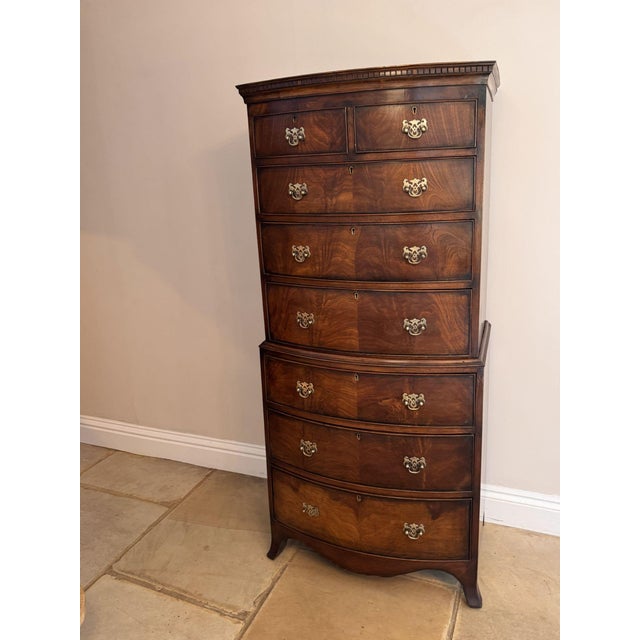 Antique Victorian Mahogany Bowfront Chest, 1860 For Sale - Image 4 of 11