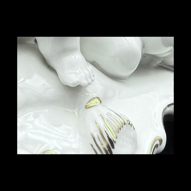 Off-white Vintage Hutschenreuther Karl Tutter Porcelain Musical Putti Figurine For Sale - Image 8 of 10