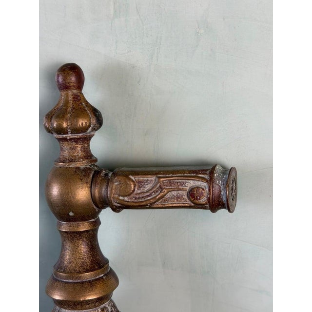Metal Pair of Monumental Cast Bronze Neoclassical Door Pull Handles For Sale - Image 7 of 11