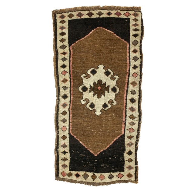 Decoerative Mini Turkish Wool Rug For Sale - Image 4 of 4