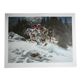 1980s Frank C. McCarthy "In the Land of the Winter Hawk" Signed Limited Edition Lithograph (1987) For Sale