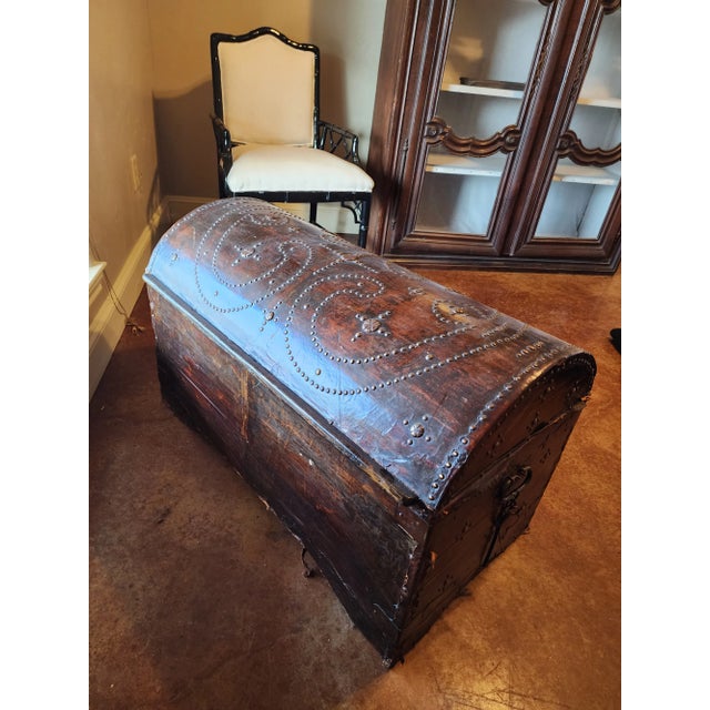 Late 19th Century Antique Domed Trunk For Sale - Image 5 of 9