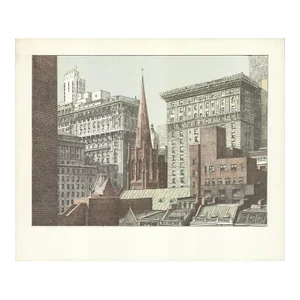 Richard Haas 'Trinity Church' Gray,Brown,Red USA Lithograph