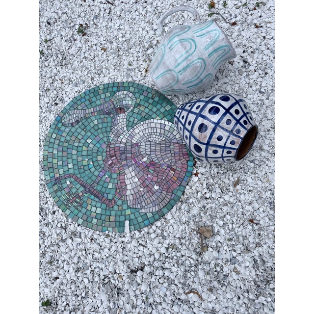 2020s Cobalt Grid Italian Ceramic Vase For Sale - Image 5 of 6