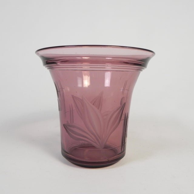 Art Deco Vase with Engraved Geometric and Floral Motifs, 1930s For Sale - Image 6 of 12