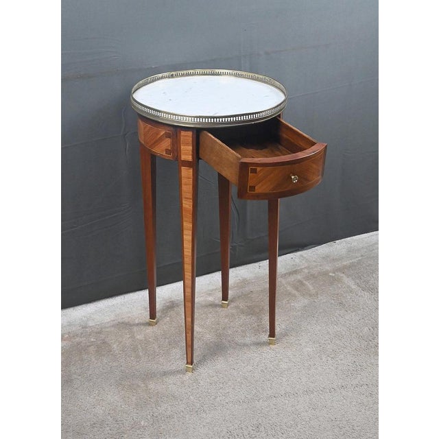 Small Louis XVI Style Marquetry Side Table, Early 20th Century For Sale - Image 14 of 18