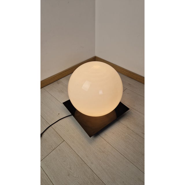 Vintage Micol Table Lamp with Opaline Glass and Metal Base by Giuliana Gramigna and Sergio Mazza for Quattrifolio For Sale - Image 4 of 11