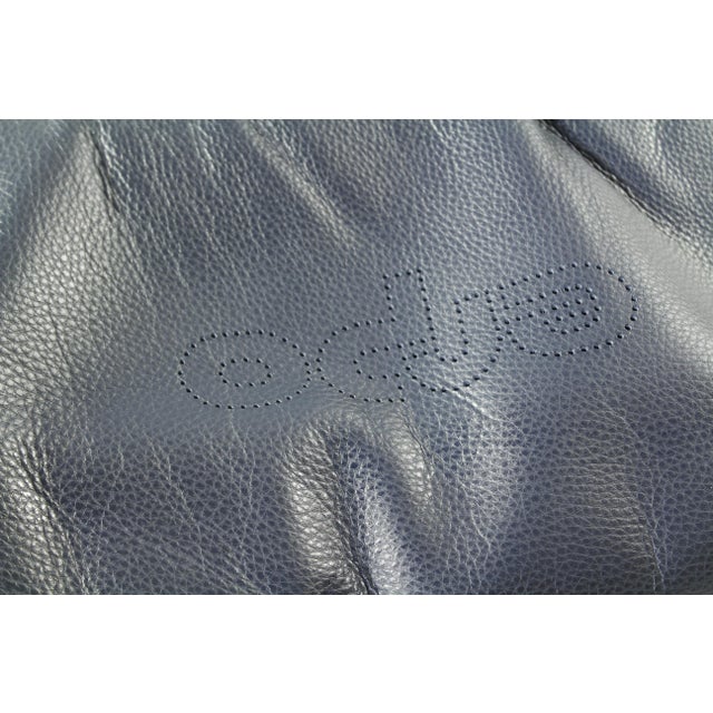 Blue Three-Seater Leather Sofa from Erpo Int., 2000s For Sale - Image 8 of 18
