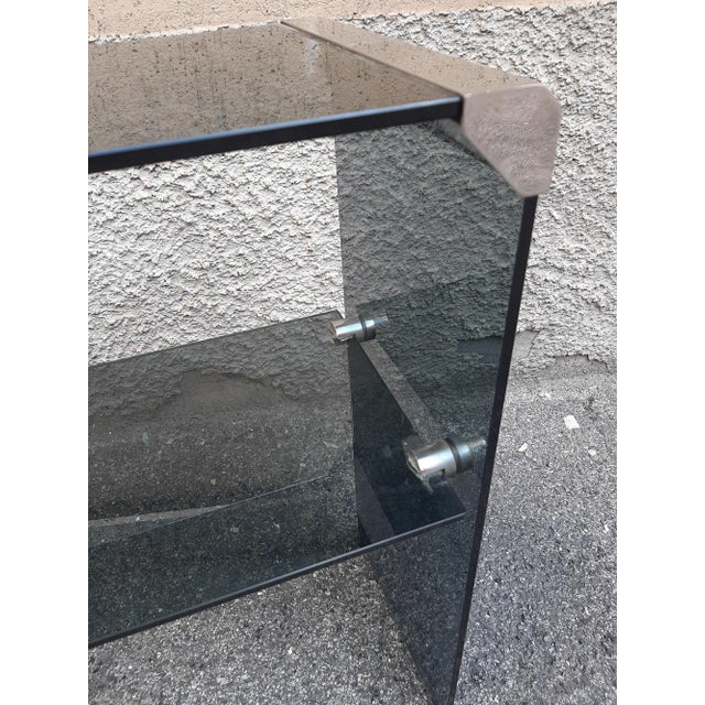 Double Top Console in Glass and Chrome by Gallotti and Radice, 1970s For Sale - Image 4 of 5