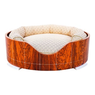 Frank Pollaro Custom Rosewood Dog Bed With Bone Inlay, Signed For Sale