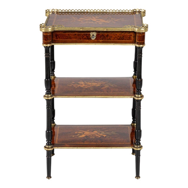 19th Century Marquetry Side Table, 1870s For Sale
