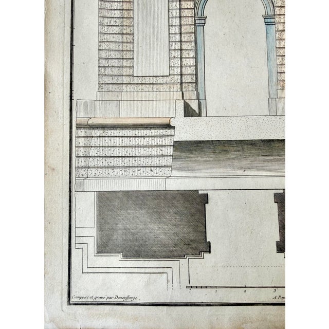 French 18th Century Hand-Colored Architectural Engraving by Jean-François De Neufforge, 1757 For Sale - Image 3 of 6