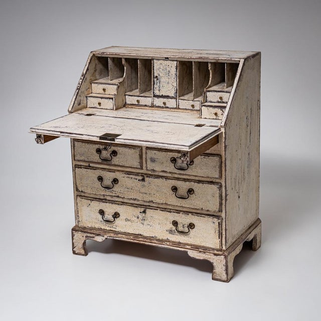 Georgian Hand-Painted and Patinated Slant-Front Secretaire, 1800 For Sale - Image 4 of 9