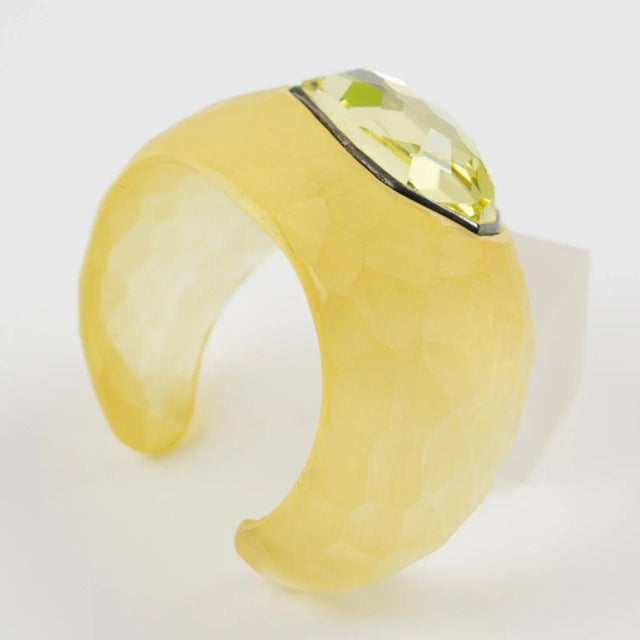 Contemporary Daniel Swarovski Paris Jeweled Lucite Cuff Bracelet For Sale - Image 3 of 12