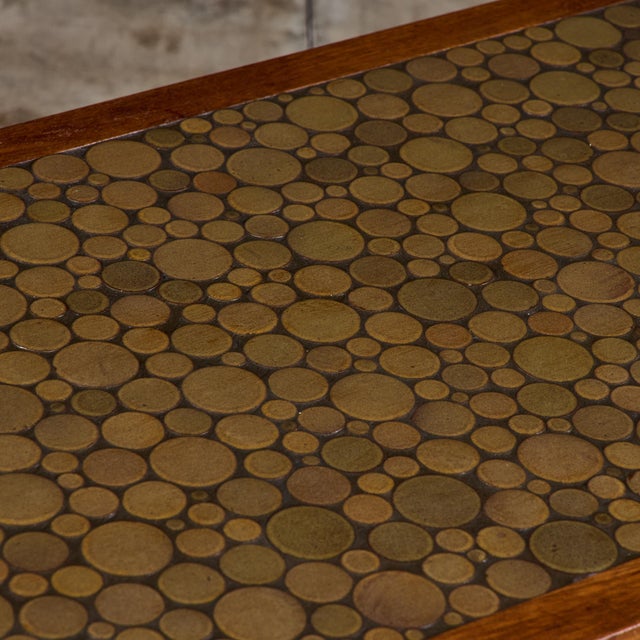 Gordon & Jane Martz Green Speckle Glazed Coin Tile Coffee Table For Sale - Image 15 of 15