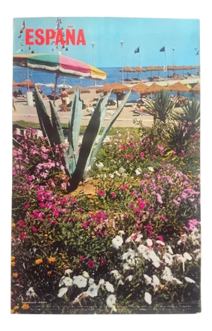 Vintage Mid Century " Espana " Torremolinos Malaga Spain Collector's Travel Poster