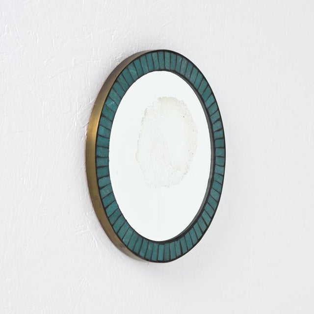 1960s Vintage Ceramic Inlaid Mirror, 1960s For Sale - Image 5 of 18