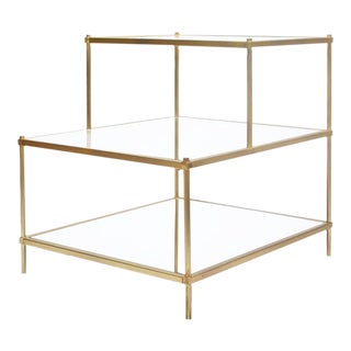 Modern Custom Brass Finish Terrace Side Table For Sale