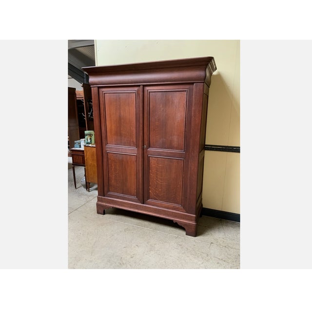 Antique Louis Philippe Wardrobe in Oak, 1880 For Sale - Image 6 of 10