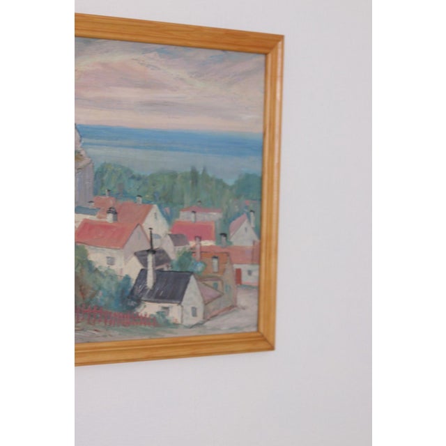 E. R. Olsson, Village Scene, 1950s, Oil on Panel, Framed For Sale - Image 6 of 18