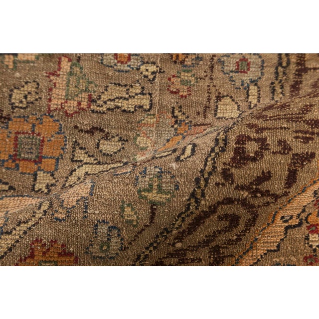 Late 19th Century Doris Leslie Blau 1880s Antique Turkish Round Silk & Metal Thread Rug For Sale - Image 5 of 8
