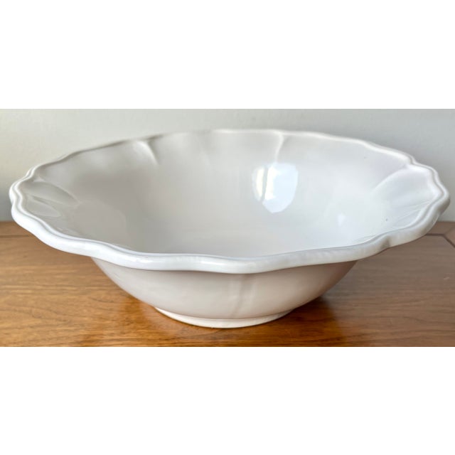 This gorgeous vintage large serving, mixing or centerpiece bowl was made in Italy for Neuwirth. Features a scalloped edge...