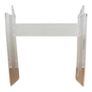 Vintage Mid Century Modern Rectangular Lucite Acrylic Clear Frosted Cascading Console Table Desk Base