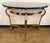 Hollywood Regency Maison Jansen Style Brass and Black Marble Demilune Console Table For Sale - Image 3 of 6
