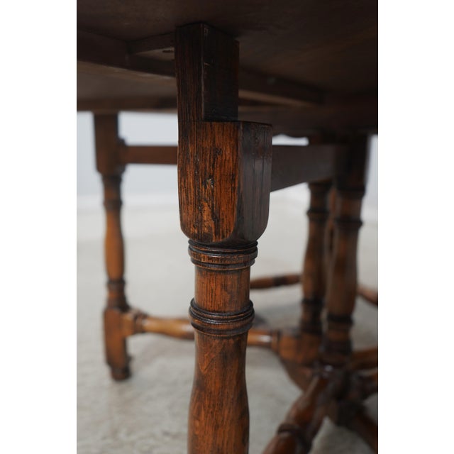 Vintage English Oak Gate Leg Drop Leaf Dining Table For Sale - Image 16 of 17